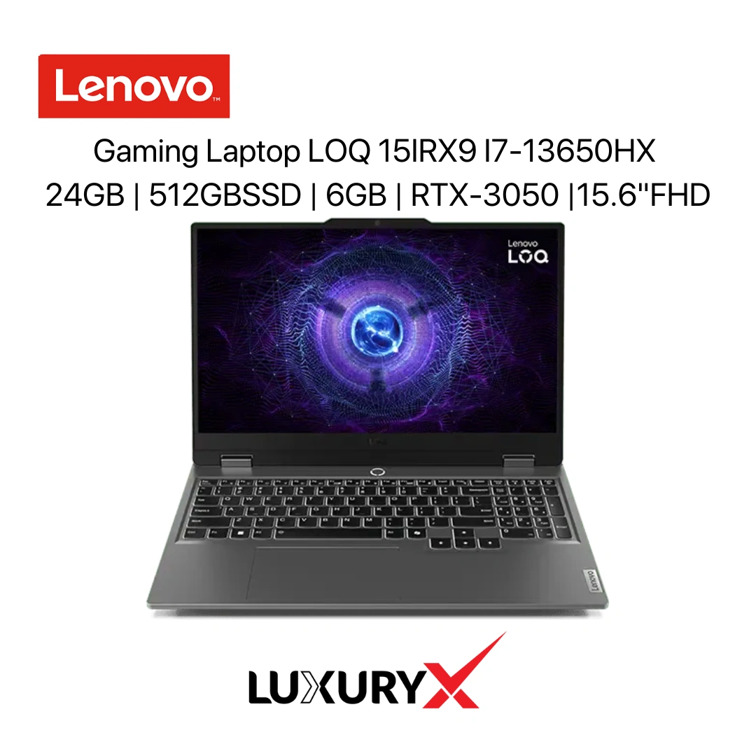 Lenovo Gaming Laptop LOQ 15IRX9 I7-13650HX 16GB | 512GBSSD | 6GB | RTX-3050 |15.6"FHD
