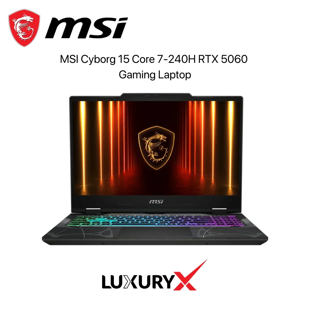 MSI Cyborg 15 Core 7-240H RTX 5060 Gaming Laptop 16GB RAM 512GB SSD 144Hz