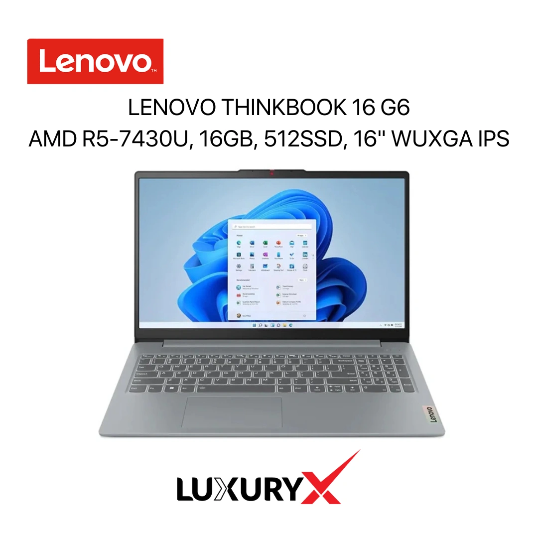 Lenovo ThinkBook 16 G6 R5-7430U 16GB 512GB 16" WUXGA IPS – No OS